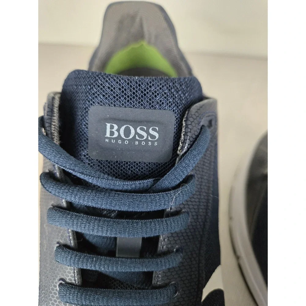 Hugo Boss Mens Navy Blue Side Logo Low Top Sneakers 50397613‎ EU 43